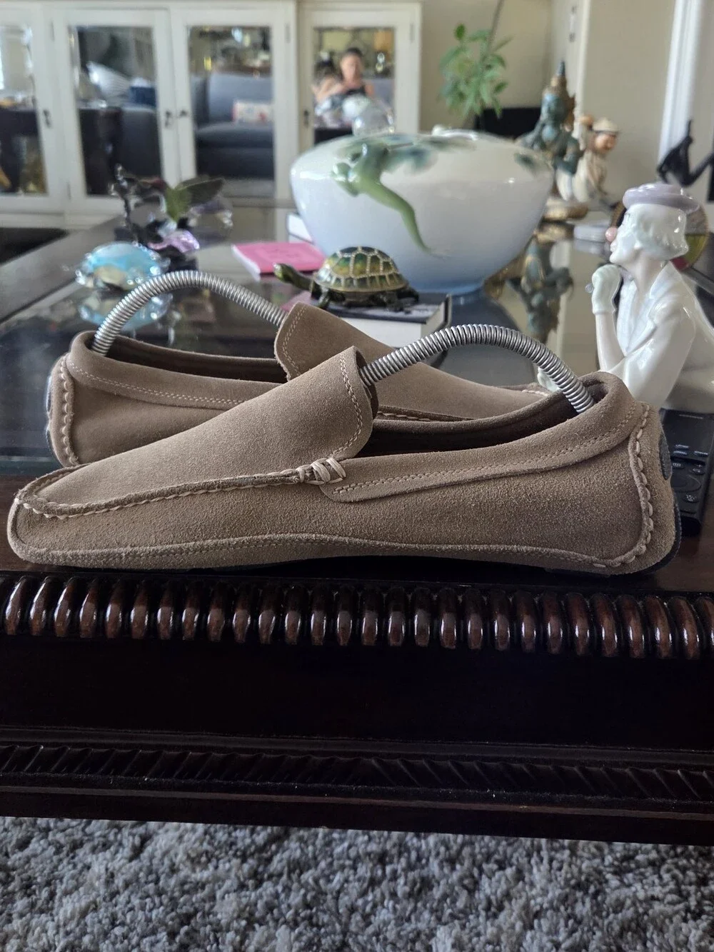 Tommy Bahama Men's Suede Loafers in Taupe Brown